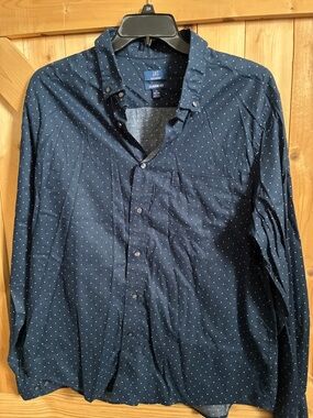 George Navy Blue Shirt with White Dots